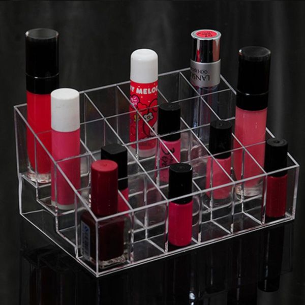

storage boxes & bins 24 lipstick holder display stand clear acrylic cosmetic organizer makeup case sundry organizador