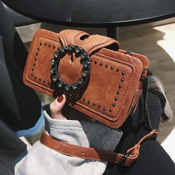 

factory direct sale 75% off heavy industry texture women's 2021 new diamond inlaid small square korean messenger bags