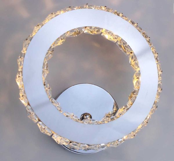 LED Wandleuchte Ring Kristall Wandleuchte Push Button Wandleuchte für Wohnzimmer Badezimmer Schlafzimmer Leuchte 85-265V Nachtlicht 210724