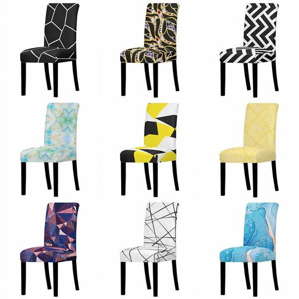 

chair covers geometric stretch cover elastic seat washable slipcovers restaurant banquet el home decoration