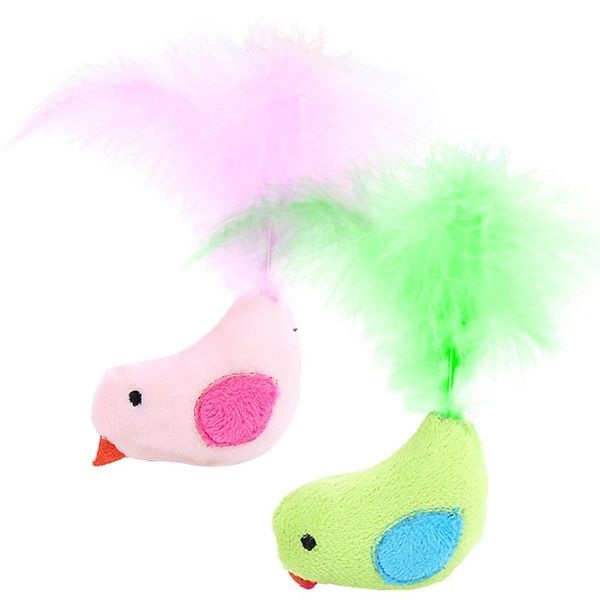 

cat toys kitten teaser toy creative fake feather wand stick with bell pet supplies for cats