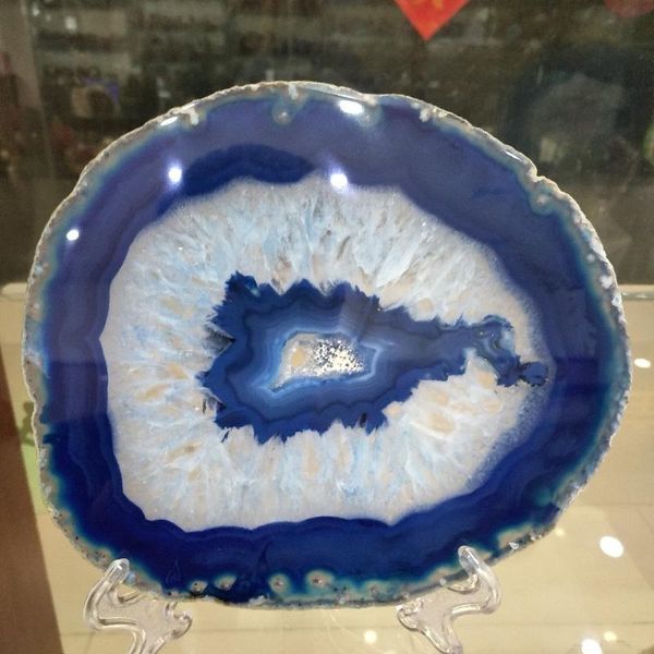 

decorative objects & figurines 120-140mm natural agate slices polished blue slice