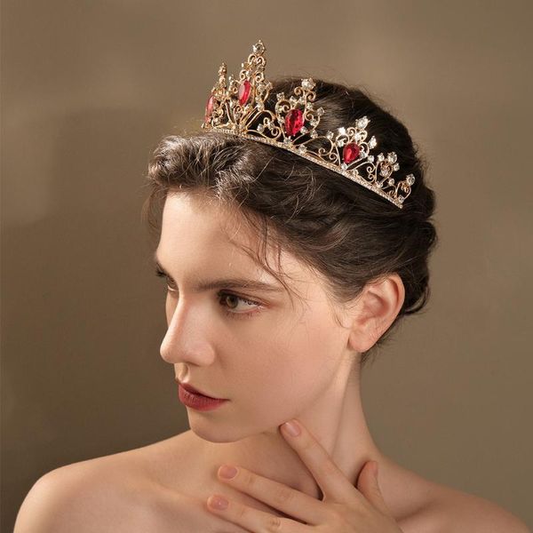 

hair clips & barrettes classic aristocratic crown alloy hollow water drop headdress modeling po jewelry wedding dress bridal, Golden;silver