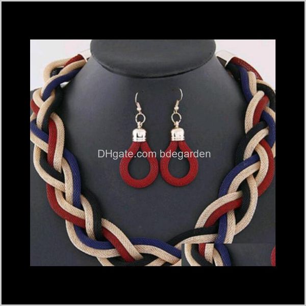 

& necklace desigenr bohimian jewelry sets rope weaving handmade earrings necklaces for women fashion of drop delivery 2021 uvimt, Silver