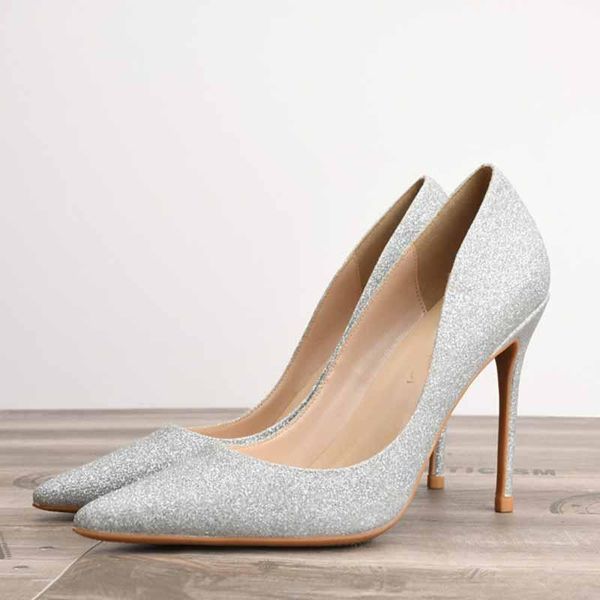 

dress shoes nikali brand design luxury sequin pointed toe stiletto high heels catwalk model women's wedding shose, Black