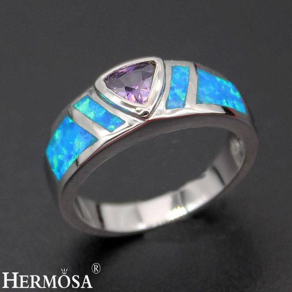 

wedding rings hermosa grace mystic fire australia opal ring size 7 8 fashion women r1033 charm lady jewelry, Slivery;golden