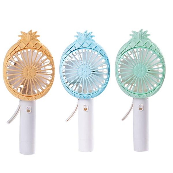 

electric fans folding spray fan pineapple head usb rechargeable mini deskoutdoor hanging neck pocket small