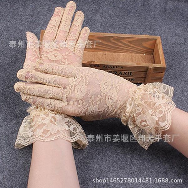 

five fingers gloves summer women' driving black big lace short, Blue;gray