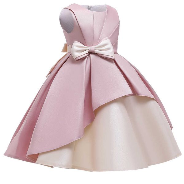 2021 sommer Prinzessin Kleid Für Kinder Mädchen Bogen Geburtstag Hochzeit Party Kleider Kinder Weihnachten Kostüm Kleidung 3-10Y Q0716