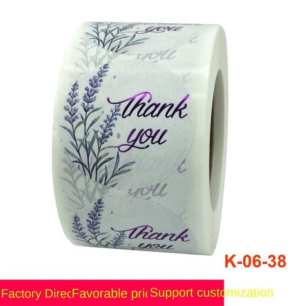 

gift wrap thank you flower sticker blue font wedding decoration label