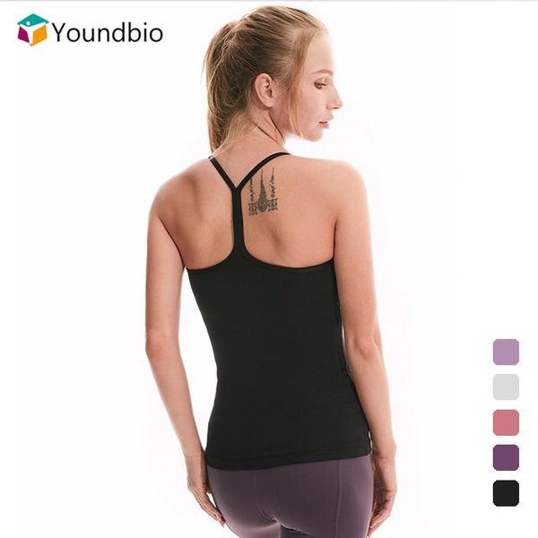 

yoga outfit youndbio 2021 padded women vest gym fitness sleeveless tank female summer workout blouse home slim sport shirt