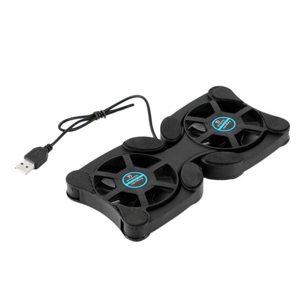 

usb double fans port mini portable ocs notebook fan cooler cooling pad for 14 inch lapwith led light