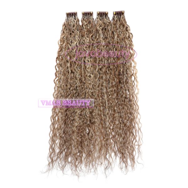

vmae peruvian water wave piano color cuticle aligned remy virgin hair single drawn 6d pre bonded human hair extensions, Black