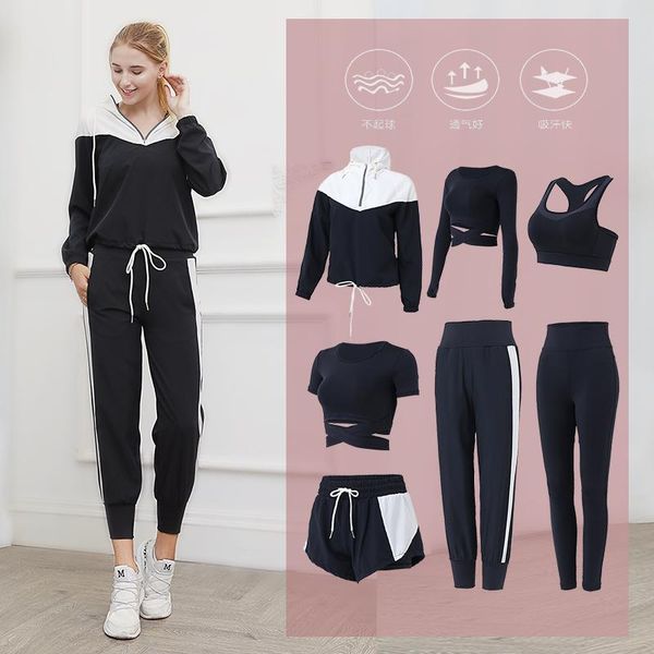 

yoga outfit 2021 fashion set for women 2/3/4/5/7pcs workout running and walking clothes big size xxxl