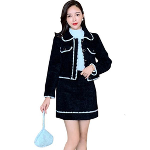 

new fine temperament small fragrance short coat skirt fashion d6hd, White