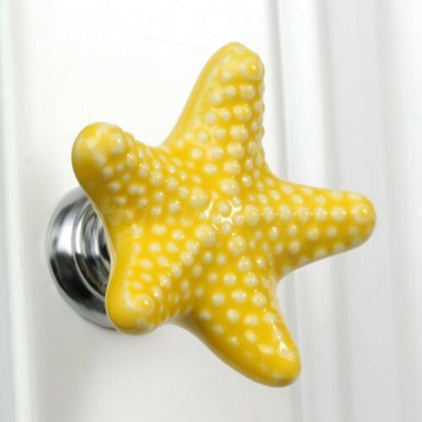 

handles & pulls 2pcs ceramic starfish knobs colorful drawer cabinet dresser cupboard children bedroom closet door cute