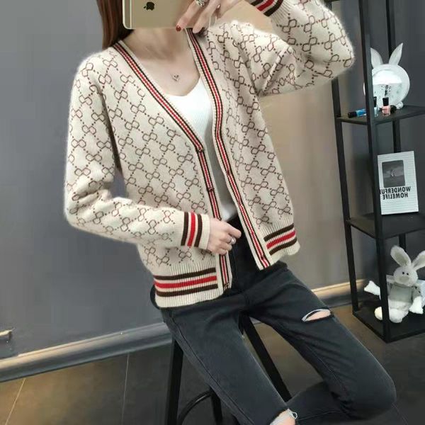 

luxury clothes womens sweater for woman designer sweaters casual knit contrast color long-sleeved autumn and winter fashion classic women ju, White;black