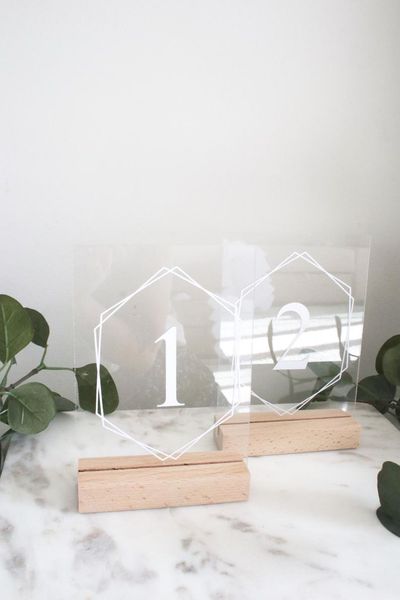 

party decoration acrylic table number with white diamond frame wedding numbers perspex