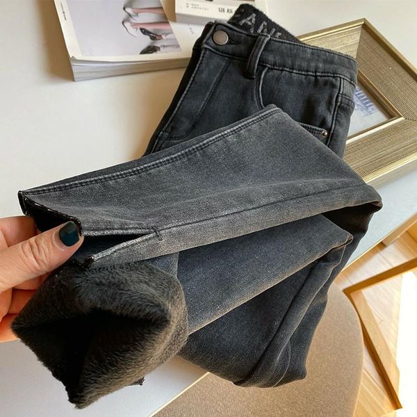 

women's jeans soft high waist trousers denim streetwear jean vintage girls woman pants pencil slim stretch femme pantalon mujer, Blue
