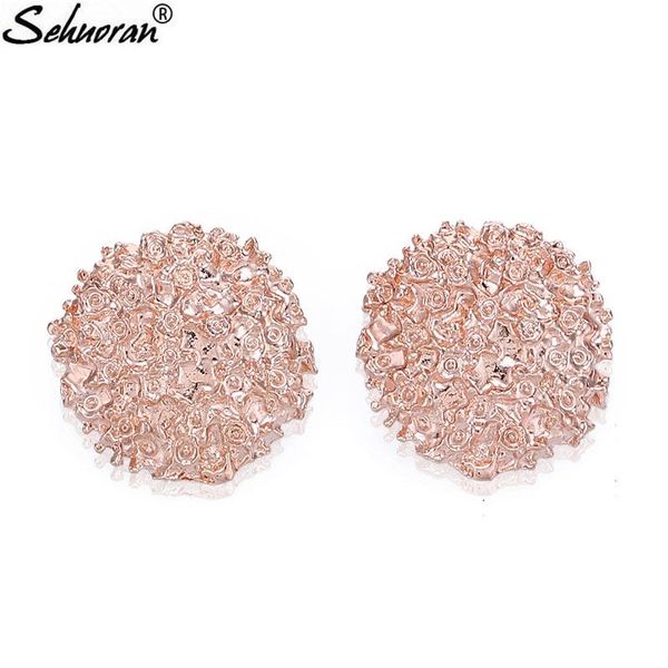 

stud sehuoran bohemian oorbellen zinc alloy earrings for women gold pendientes wedding fashion jewelry gifts, Golden;silver