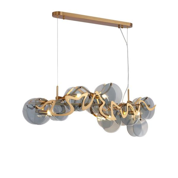 

chandeliers art deco luxury golden iron glass round oval led chandelier lighting lustre suspension luminaire lampen for dinning room