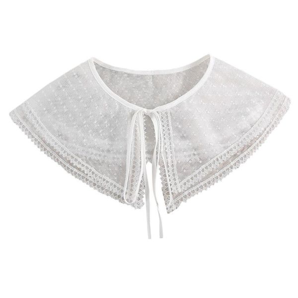 

bow ties fake collar for shirt detachable collars lace mesh false doll sweater dress decoration, Black;gray