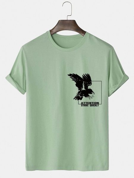 

men letter & eagle print tee c0ny#, White;black
