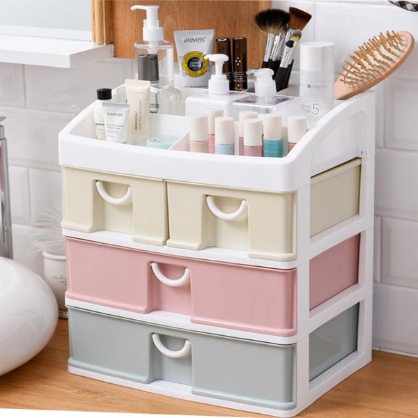

storage boxes & bins large capacity plastic comestic box makeup organizer brush holder rack jewelry container deskdrawer sundry