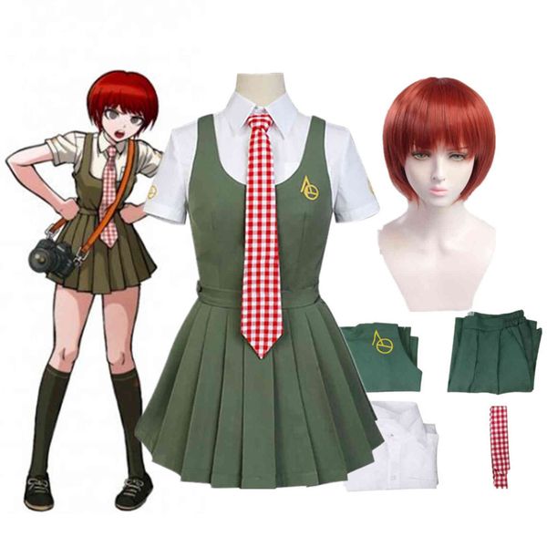 

anime danganronpa koizumi mahiru cosplay costumes japanese uniform sailor suit women dress girls clothing, Red;black
