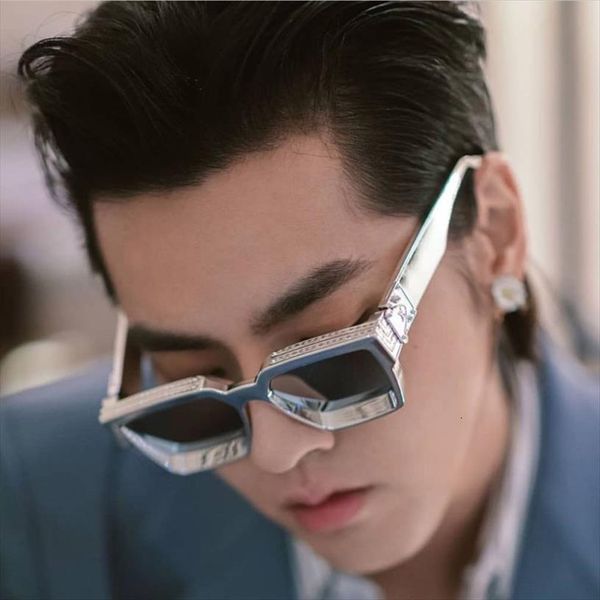 

fashion square sunglasses men women uv400 glasses male show female, White;black