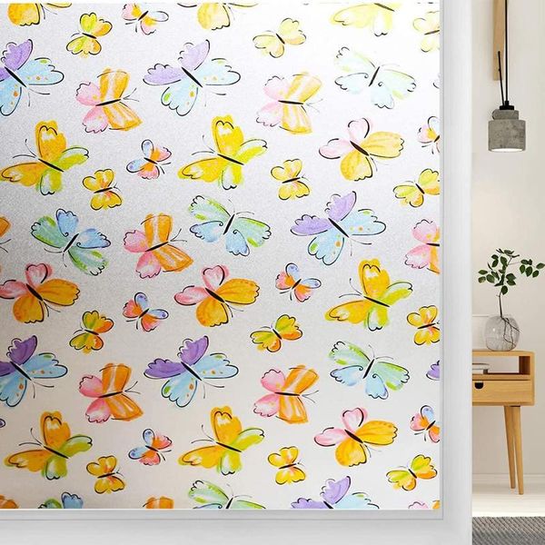 

window stickers luckyyj privacy film,decorative self-adhesive film,stained glass decals, static cling sticker