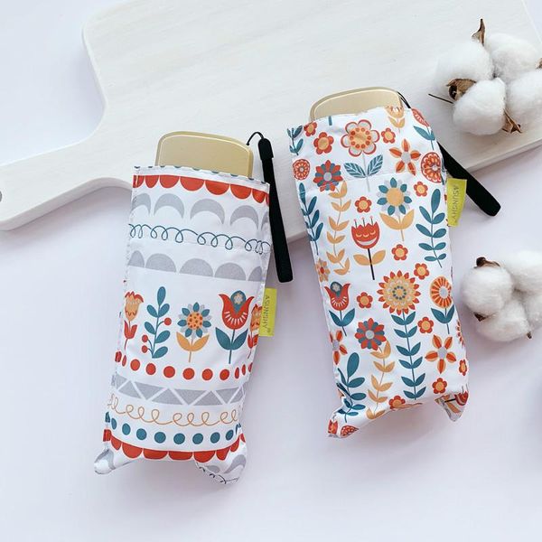 

umbrellas women's 5 folding mini pocket umbrella sunscreen anti uv rain women olycat parasol female windproof