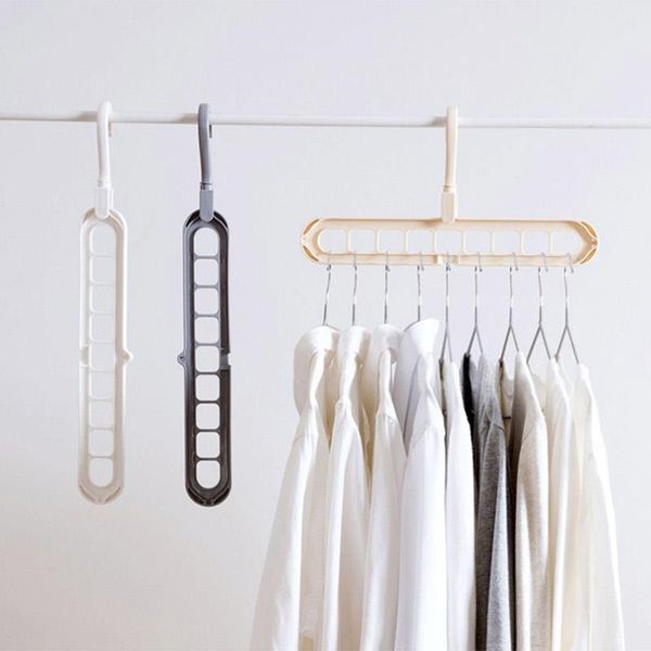 

9-hole clothes hanger anti-slip drying rack hook wardrobe organizer