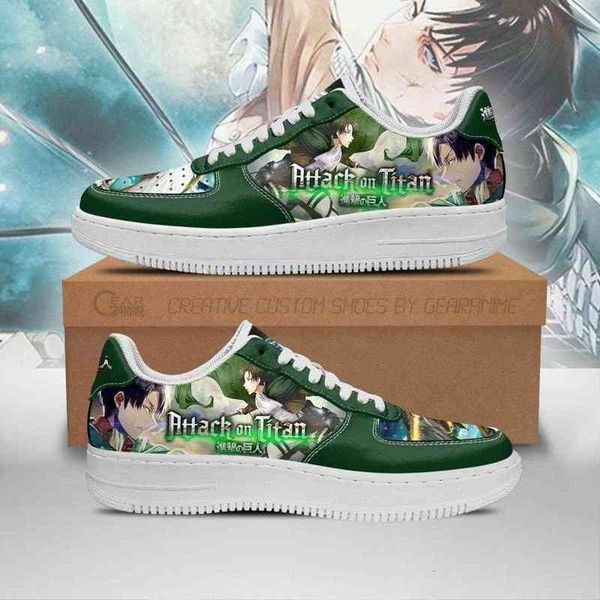 

custom shoes anime shoes diy levi ackerman attack on titan sneakers aot casual running sport walking lightweight tennis