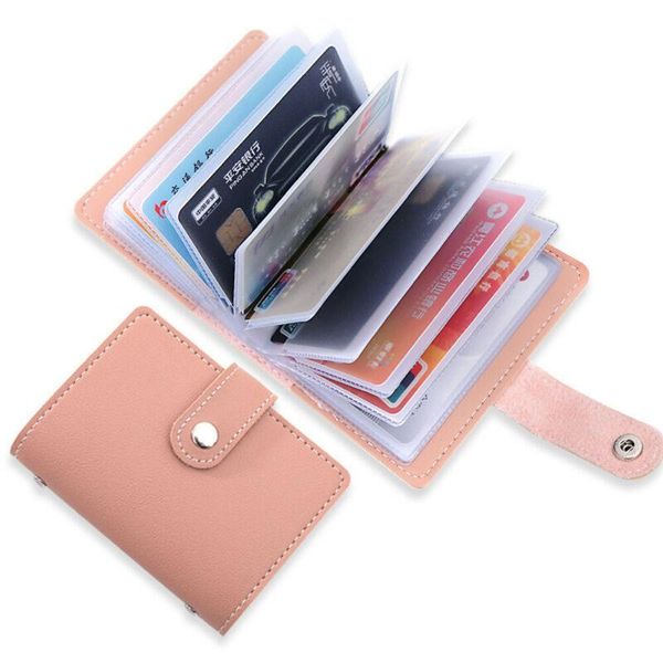 

card holders women's 26 cards slim pu leather id holder pocket case purse wallet, Brown;gray