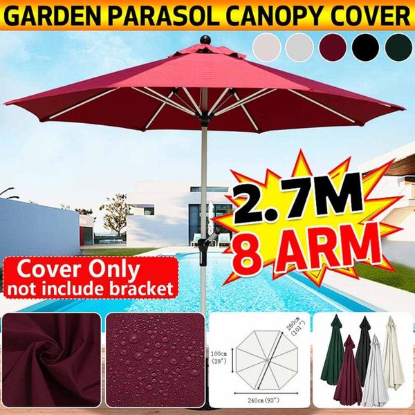 

shade 2.7m 6/8 arm garden parasol canopy cover waterproof anti uv outdoor patio awning umbrella only no bracket