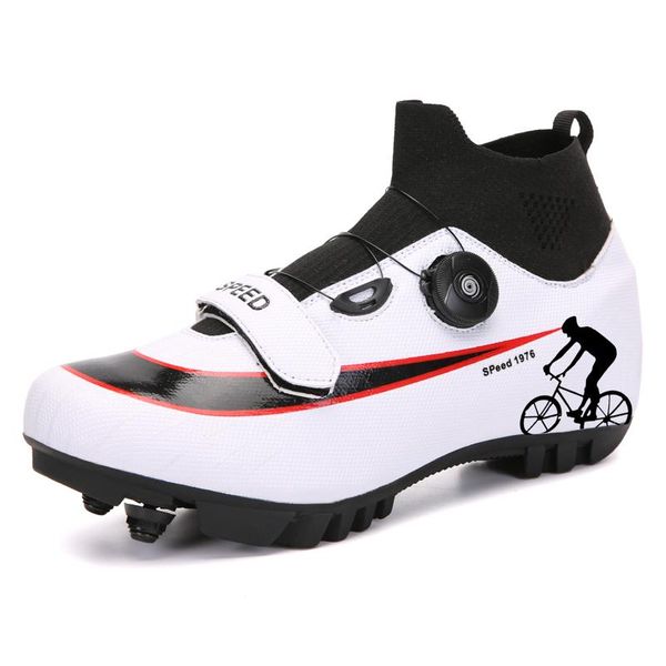 

cycling footwear professional shoes high man mountain outdoor bicycle women road bike sneakers self-locking, Black