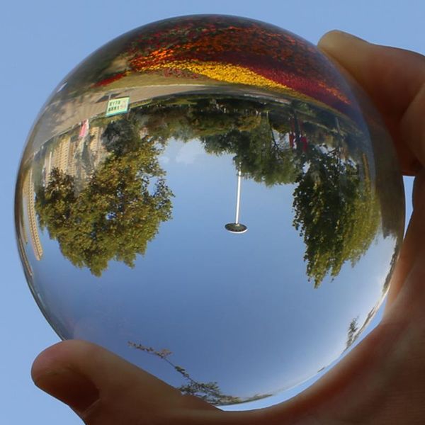 

clear k9 crystal lens ball 60mm 70mm 80mm pgraphy lensball large glass divination globe big magic sphere with stand base bag
