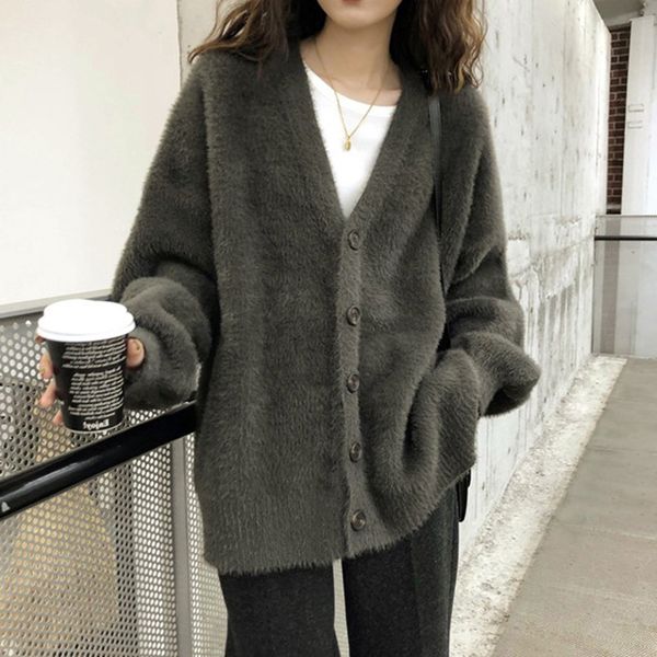 

artificial 2021 fur veet thick jacket spring autumn new mink coat for women f oacq, White;black