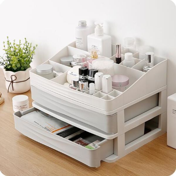 

storage boxes & bins large plastic cosmetic box deskdrawer type makeup organizer bathroom rangement dressing table lipstick holder