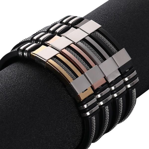 

charm bracelets 2021 fashion bracelet titanium steel 4pcs adjustable wrist delicacy simple for men, Golden;silver