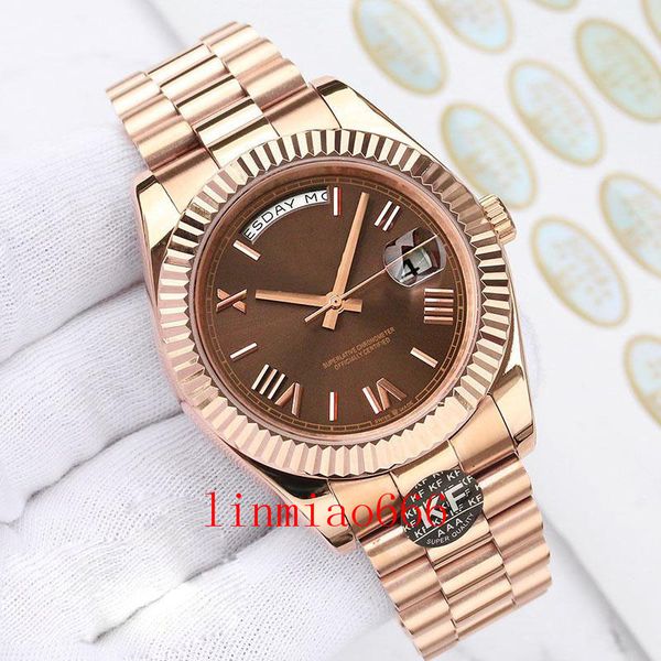 

upgraded version watch classic watches automatic mechical movement super luminous sapphire mirror wristwatch 316 stainless steel watchband 4, Slivery;brown