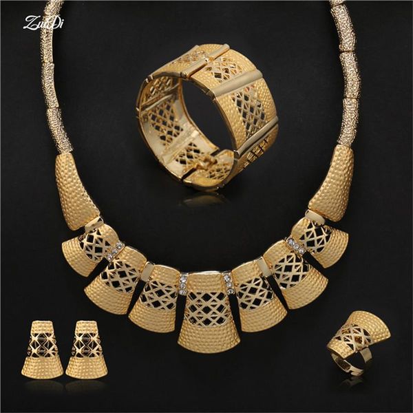 

earrings & necklace zuodi exquisite dubai gold jewelry set wholesale nigerian woman wedding accessories fashion african, Silver