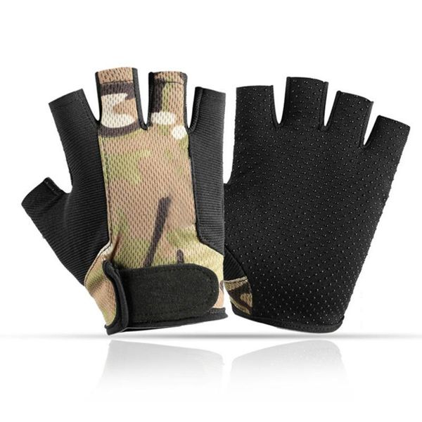 

cycling gloves men's half finger sun protection non slip breathable for summer fishing driving training mj, Black