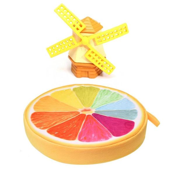 

miniature windmill dollhouse garden fairy ornament pot plant & fruit round sponge seat floor cushion