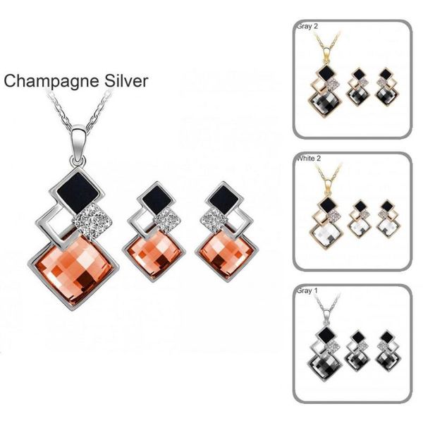 

earrings & necklace fine workmanship exquisite geometric pendant set for dating, Silver