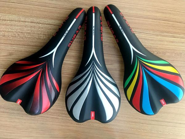 

bike saddles rubar bicycle saddle road mtb seat memorial foam infill padding synthetic leather surface black rainbow