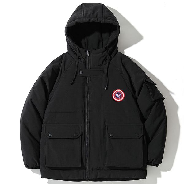 

new men's hooded casual down jacket thick and warm 2021 autumn winter clothing jackets coats, Black
