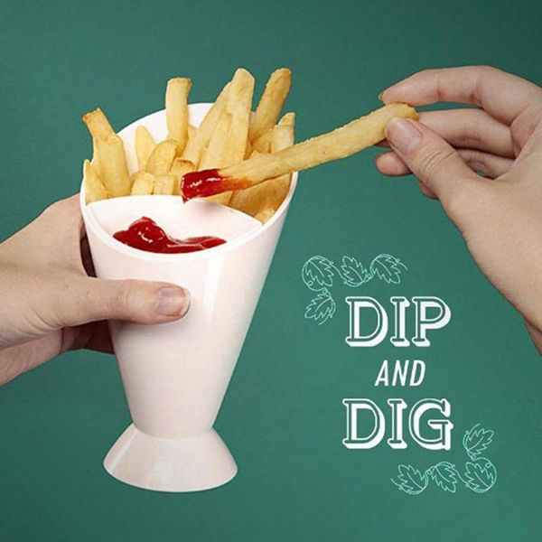 

dishes & plates children fries and ketchup plate cup double hole salad cap easy for baby sauce divider home bar supplies
