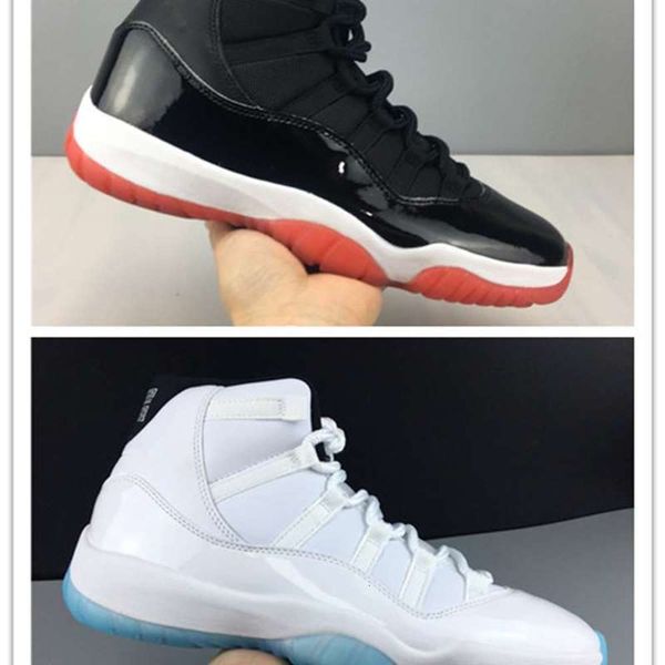 

11 bred black red low men basketball shoes 11s xi legend blue sports sneakers trainers with box size -13